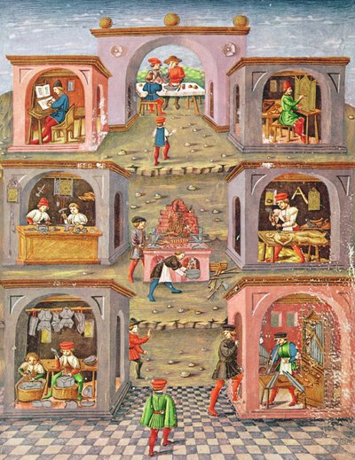 Ms. Lat 209 fol.11r Die Berufe, aus 